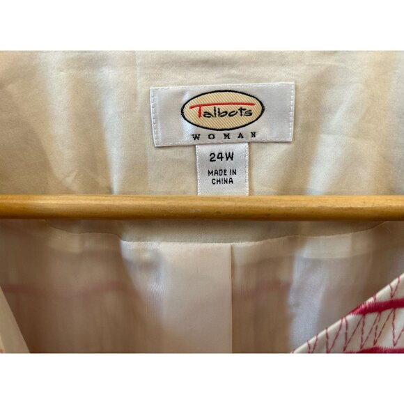 Talbots Plus Size Pink Red Stripe Lightweight 24W Professional Career Polished - Picture 4 of 7